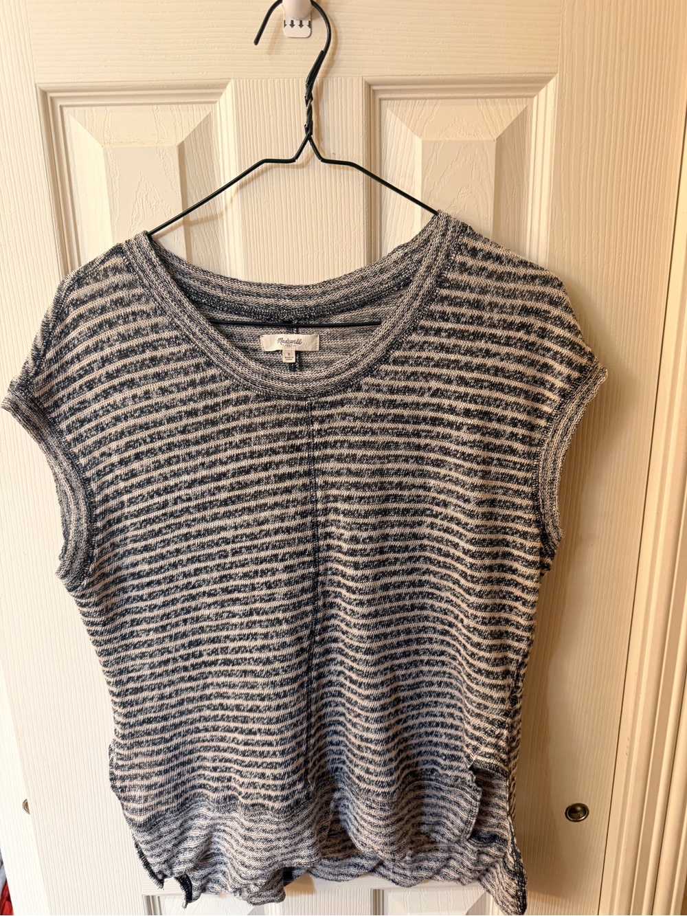 Madewell Linen Side Vented Striped Knit Top